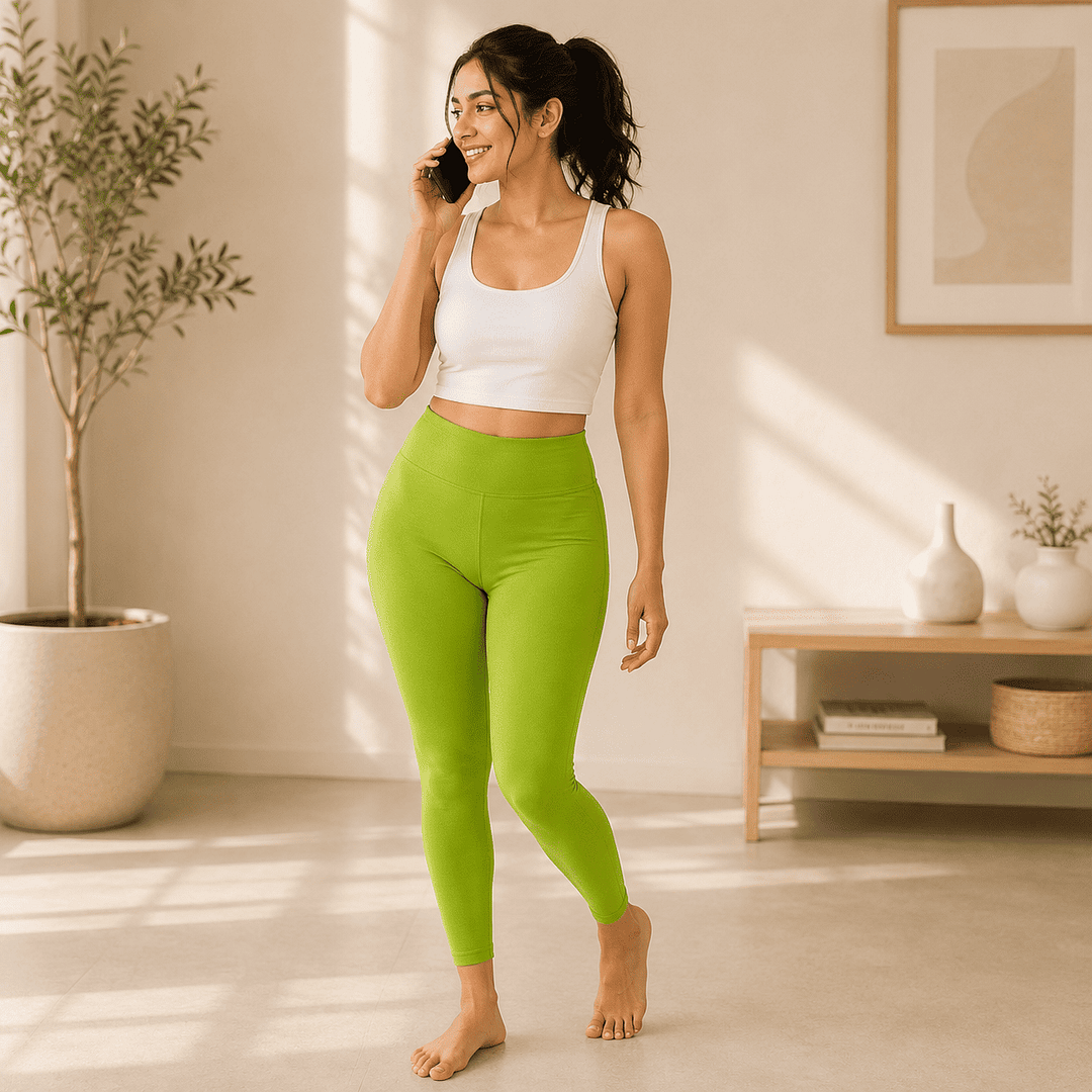 parrot green ankle fit leggings