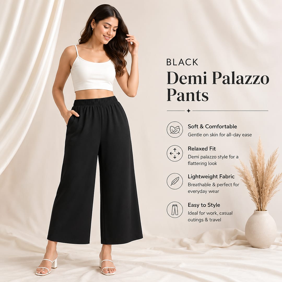 Black demi palazzo online