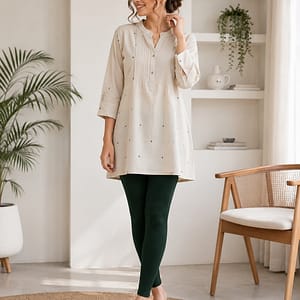 bottle-green-color-ankle-leggings