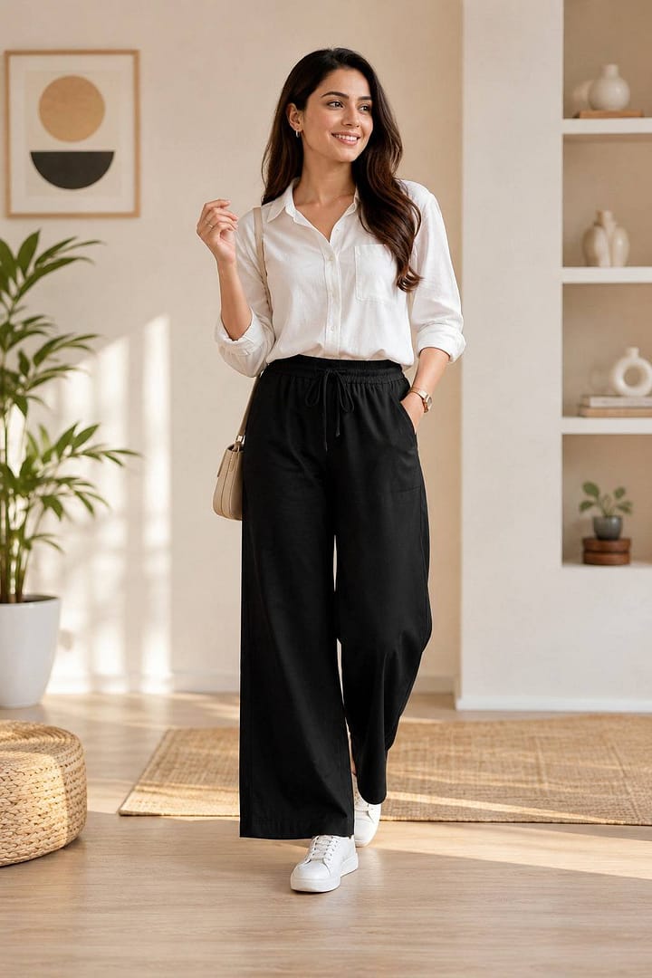 Women's Black Demi Palazzo Pants