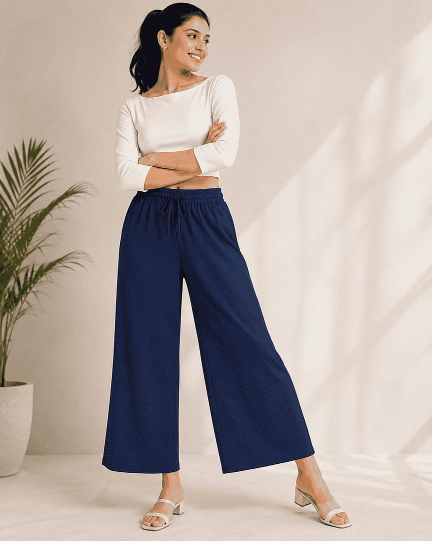 navy palazzo pants