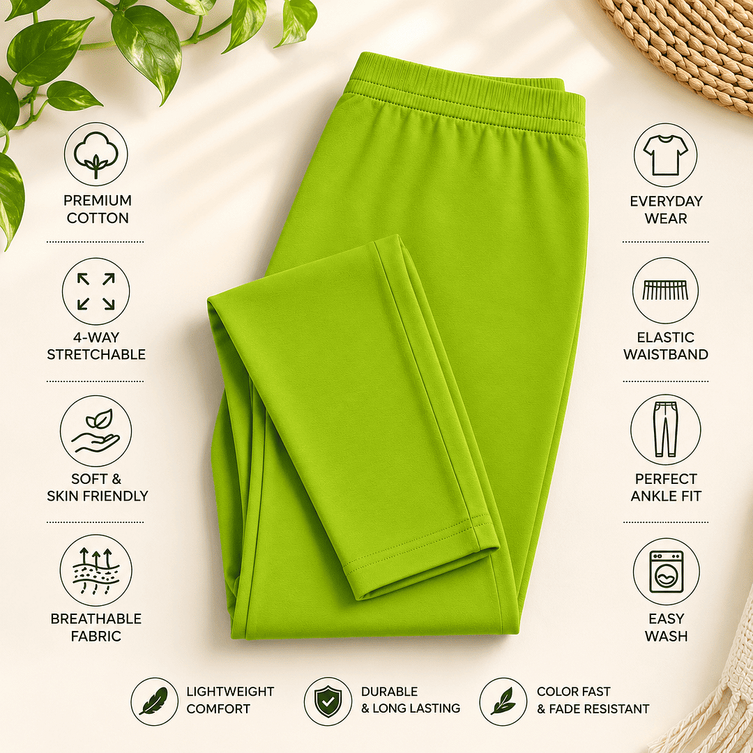 parrot green ankle fit leggings