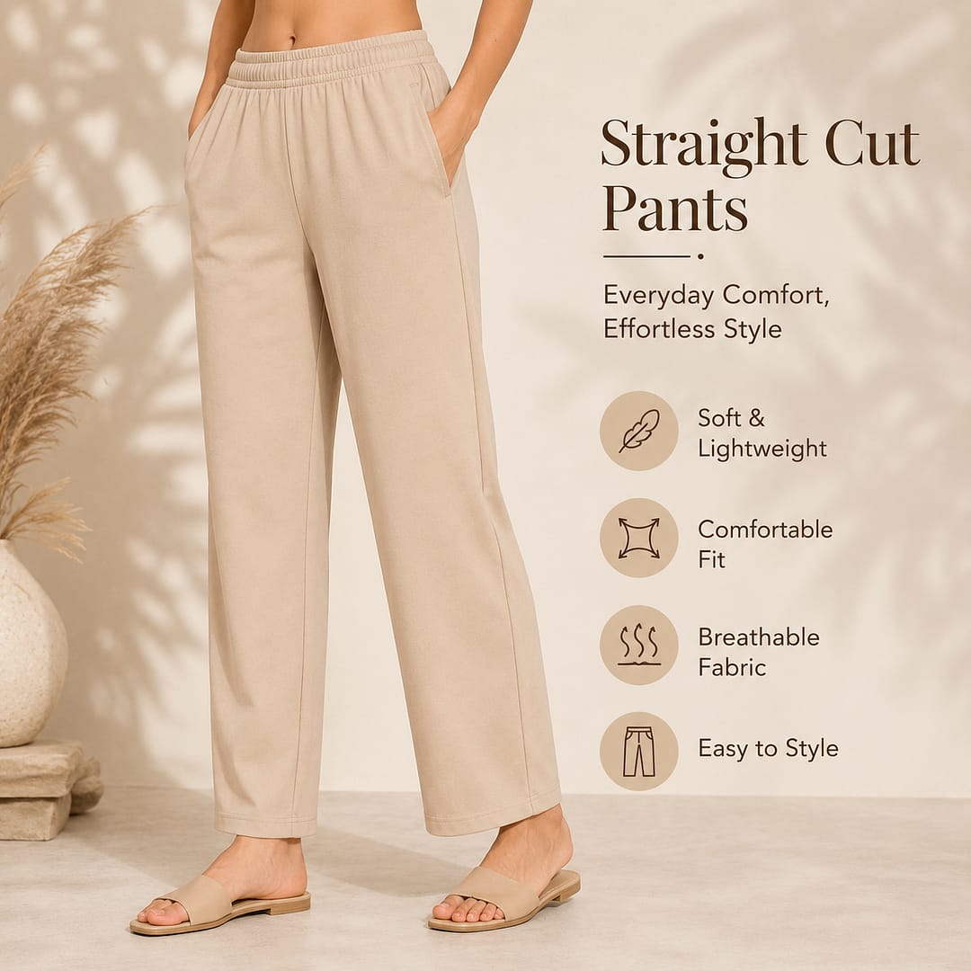 sandal color straight cut pant