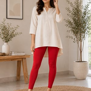 Red-color-ankle-fir-leggings