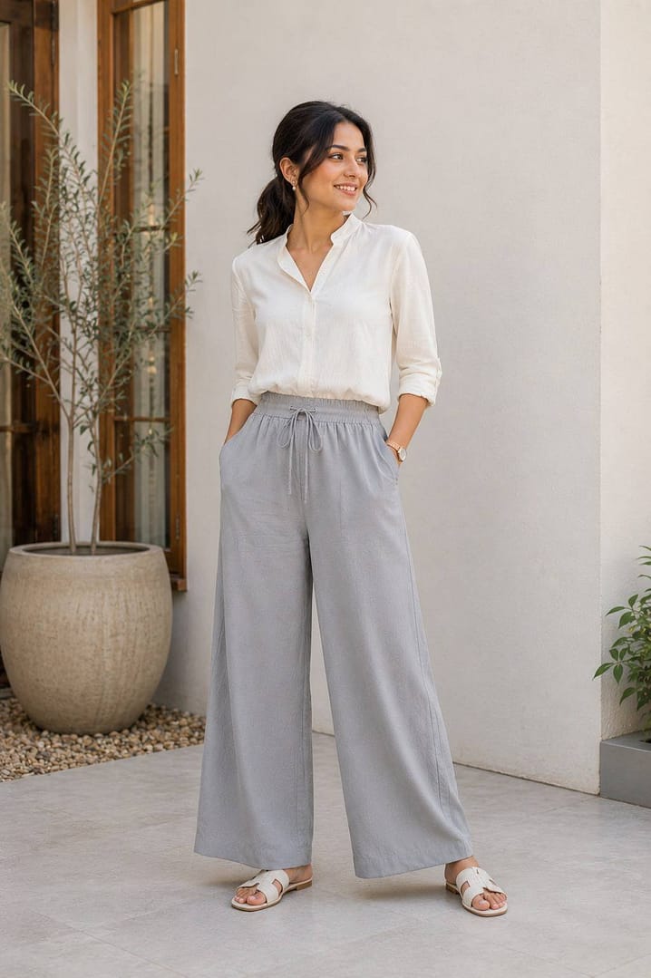 Women's Grey Demi Palazzo Pants